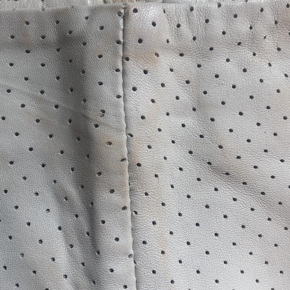 Townsen 100% real leather mini skirt - soft white - Picture 4 of 6